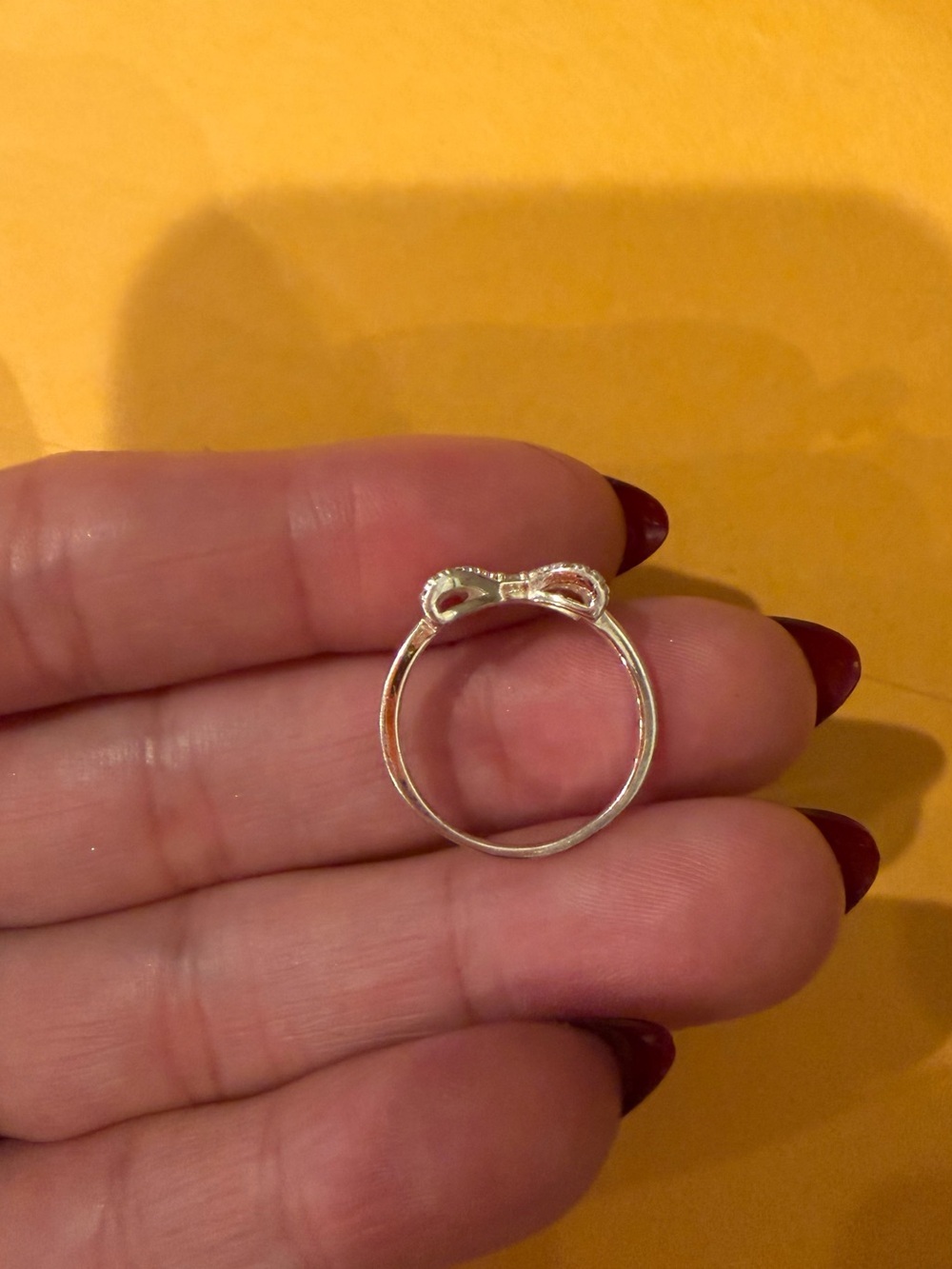 Silver Bow Pavé Crystal Ring - Elegant Women’s Jewelry - Picture 7 of 8
